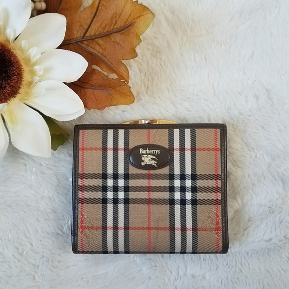Burberry Handbags - Burberrys Nova Check Plaid Small Leather Wallet